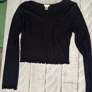 Bozzolo Black Long Sleeve Top